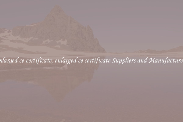 enlarged ce certificate, enlarged ce certificate Suppliers and Manufacturers