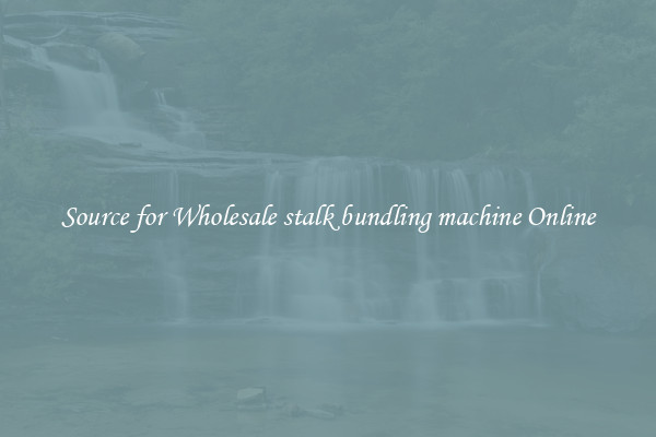 Source for Wholesale stalk bundling machine Online
