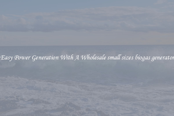 Easy Power Generation With A Wholesale small sizes biogas generator