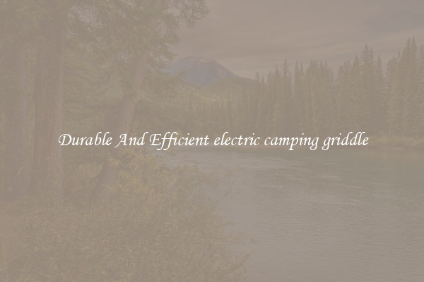Durable And Efficient electric camping griddle