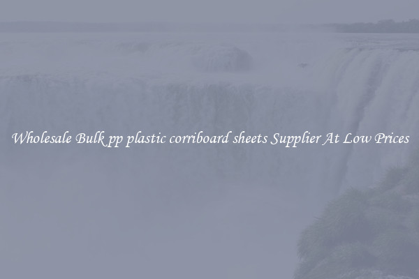 Wholesale Bulk pp plastic corriboard sheets Supplier At Low Prices