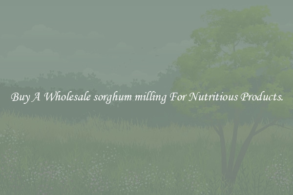 Buy A Wholesale sorghum milling For Nutritious Products.
